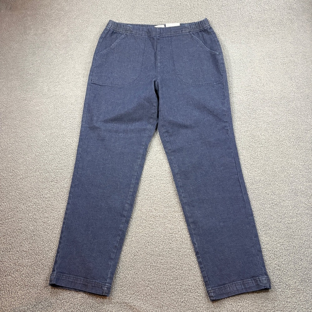 Croft & Barrow Jeans Womens Large Blue Pull On Straight Leg WC21D800RWA Stretch